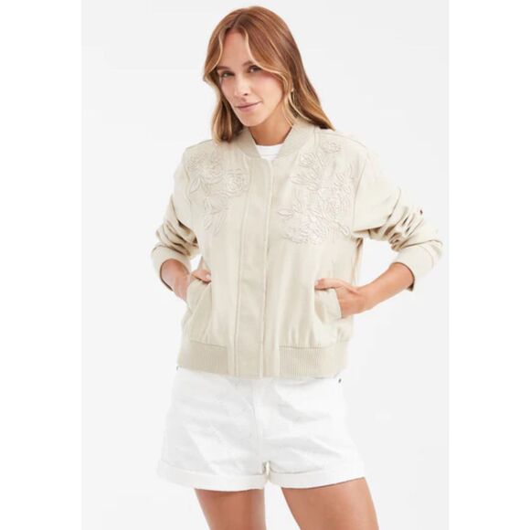 NWOT JOHNNY WAS Tyrell Silk Bomber Jacket, XS $368 A52 - Picture 2 of 9